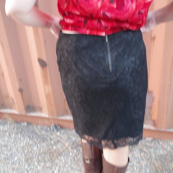 Black Lace Vintage Mini Skirt By Kenar - Picture 1 of 7